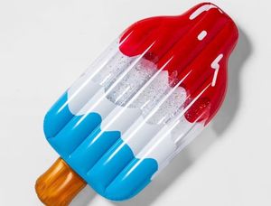 lot 2753 image: Popsicle Lounge Float with Glitter Novelty Float - Sun Squad Red Water Novelty Inflatable