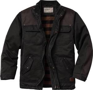 Legendary Whitetails Mens Barn Chore Coat Vintage Waxed Cotton Water Resistant Work Jacket, Black, MED - Retail $130