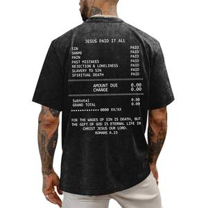lot 2761 image: Migxsaf Christian Faith God Shirts for Men Jesus Bible Verse Acid Wash Shirt Oversized Religious Tshirts Vintage Graphic Tees(Black,S)