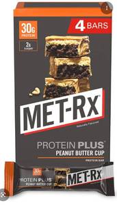lot 2765 image: MET-RX Protein Plus Peanut Butter Cup Protein Bars 4-Pack