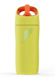 lot 2781 image: Gatorade 12oz Stainless Steel Water Bottle - Yellow Portable Drinkware, Plastic Lid