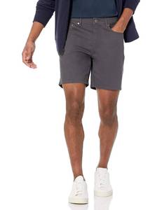 lot 2798 image: Amazon Essentials Mens Slim-Fit 7 Inseam Stretch 5-Pocket Short, Dark Grey, 32