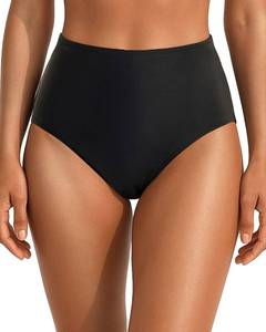 lot 2810 image: Tempt Me Womens Black High Cut High Waisted Bikini Bottoms Tummy Control Bathing Suit Bottoms Swim Bottom Swimsuit Bottom S