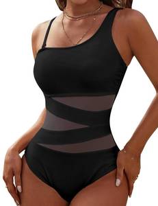 lot 2815 image: Blooming Jelly Womens Sexy One Piece Bathing Suits Slimming Mesh Swimwear One Shoulder Swimsuits for Women 2026 (Large, Black)