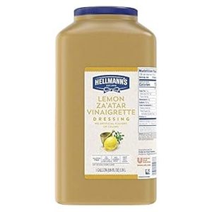 lot 2817 image: Hellmanns Lemon Zaatar Vinaigrette Salad Dressing Jug Gluten Free, No Artificial Flavors, Colors, added MSG or High Fructose Corn Syrup, 1 Gallon
