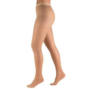 lot 2821 image: Truform Sheer Compression Pantyhose, 15-20 mmHg, Womens Shaping Tights, 20 Denier, Beige, Queen Plus