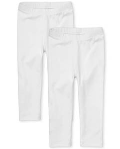 lot 2828 image: The Childrens Place Baby Girls And Toddler Girls Leggings,White 2 Pack,12-18MOS
