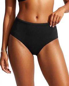 lot 2829 image: Tempt Me Women Mid Rise Bikini Bottoms - Black Full Coverage Bathing Suit Bottoms Mid Waist Swim Bottoms 2025 L