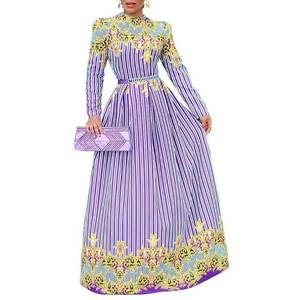 lot 2895 image: VERWIN Bow Collar Patchwork A-Line Color Block Womens Long Sleeve Dress Midi Dress (XX-Large, Purple)