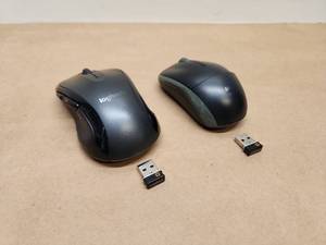 lot 17 image: Lot of 2 Logitech Wireless Computer Mouse Set with USB Receivers