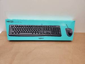 lot 21 image: Logitech MK120 Corded Keyboard and Mouse Combo