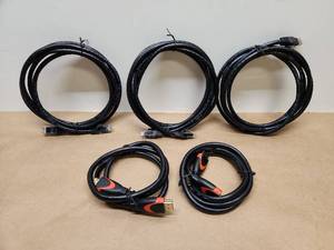 lot 25 image: HDMI and Ethernet cat 6 Cable Bundle - 5 Cables