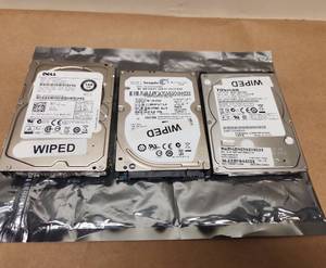lot 37 image: Lot of 3 Wiped Laptop Hard Drives Mixed Brand Lot