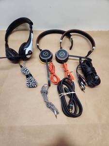 lot 55 image: Mixed Headphones Lot with Gaming Headset and Jabra Headphones