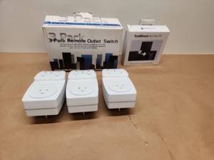 lot 59 image: Remote Control Outlet Switch 3-Pack with TV Mount