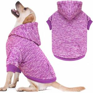 lot 8100 image: Dog Sweaters for Large Dogs Hoodie Fleece Dog Sweater Soft Clothes Sweatshirt with Pocket Hoodie for Large Dogs(Purple&L) - Retail $14