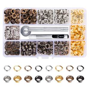 lot 8104 image: Metal Grommet Kit 316 inch 400Pcs Grommets Eyelets Sets with 3 Pieces Install Tool Kit and Box for Shoes Clothes Crafts Bag DIY Project 4 Colors