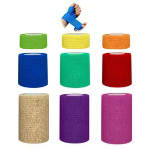 lot 8118 image: BIRDDIE 123 Self Adhesive Bandage Wraps, 9 Pack Colorful Self Adherent Cohesive Bandages Wrap for Wounds, Vet Wrap, Ankle Tape, Tattoo Tape Wrap, Medical Tape, Color Athletic Tape - Retail $10