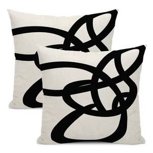 lot 8123 image: Black And White Pillow Covers 18x18 Set Of 2 Geometric Abstract Modern Art Line Throw Pillow Covers Modern Minimalist Style Decorative Square Linen Cushion Case Boho Decoration For Couch Sofa Outdoor - Retail $16