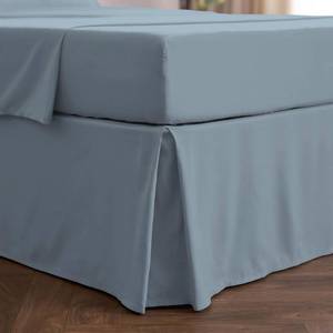 lot 8130 image: Mellanni Bed Skirt Queen Size - Bed Skirting - 15-Inch Tailored Drop Pleated Dust Ruffle - Hotel Luxury Bedding - Wrinkle, Fade, Stain Resistant - 1 Bedskirt (Queen, Blue Hydrangea) - Retail $21