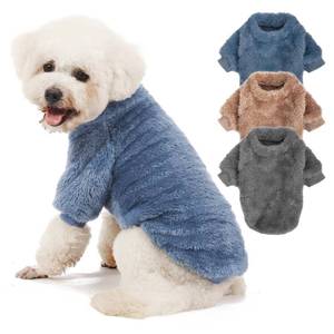 lot 8133 image: Kyaringtso Dog Sweater, 3 Pack Dog Sweaters for Small Dogs, Dog Clothes for Small Dogs Girl Boy, Ultra Soft and Warm Puppy Sweater Dog Coat for Winter Christmas (S, BlueLt CoffeeDark Grey) - Retail $14