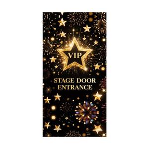 lot 8137 image: VIP Stage Door Entrance Door Cover, Hollywood Theme Party Decorations, Decor for Red Carpet Party, Movie, Awards Night & Celebrity Parties (2pcs) - Retail $9
