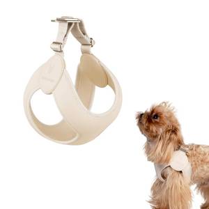 lot 8151 image: BuddyArmor Ultra Comfortable Dog Harness Adjustable Soft Dog Vest, Alloy Buckle Closure Lightweight Stretchy Puppy Harness Step in for Small Sized Dogs Walking Training (Linen, XS) - Retail $24