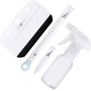 lot 8155 image: HTVRONT Window Film Kit - 4 Pcs Window Privacy Film Installation Tools, Easy to Apply Glass & Car Windows Tint Kit, Includes Felt Squeegee, Detachable Knife, 100ML Spray Bottle - Retail $7