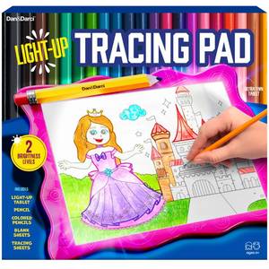 lot 8169 image: Dan&Darci Light Up Tracing Pad for Kids - Arts & Crafts Writing Drawing Tracer Board, Craft Kit for Girls & Boys Ages 6-12 - Birthday Toys Gifts Ideas for Girl or Boy 6 Year Old Gift Toy - 6 7 8 9 10 - Retail $25