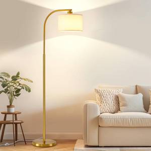lot 8170 image: KQW Tall Floor Lamp for Living Room,65 Modern Standing Lamps with 9W LED Bulb,Elegant Floor Light with Fabric Shade,Gold Tall Lamp for Bedroom Office Study Room Corner Dining Room - Retail $38