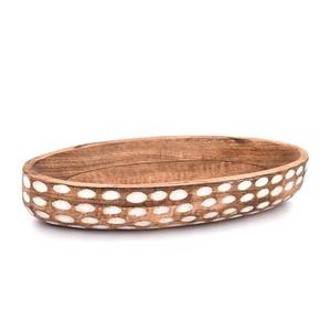 lot 8172 image: NIRMAN Mango Wood Decorative Bowl for Table Centerpiece Dining Living Room Home Kitchen D�cor (14 x 6 x 2.3) - Retail $17