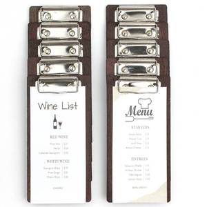 lot 8175 image: Olbia 10-Pack Wood Check Presenters for Restaurants, Server Book, Menu Holder for Cafes, Wooden Clip Board, Cute Waitress Book Organizer, Server Note Pads, Guest Check Book 8 x 4 (Walnut) - Retail $40