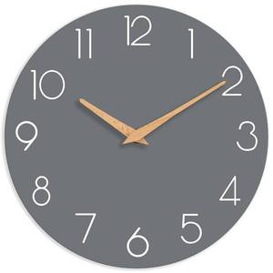 lot 8231 image: cicininc Wall Clock, Gray Silent Non-Ticking, Decorative Battery Operated Wall Clocks for Bedroom, Kitchen, Home, Office, School, Hotel (8 Inch) - Retail $9