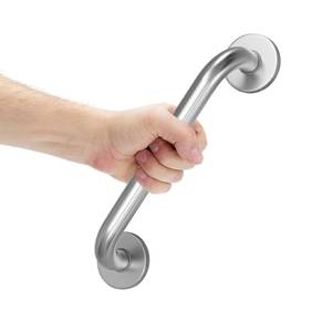 lot 8245 image: AmazerBath Shower Grab Bars for Bathtubs and Showers, Handicap Grab Bars for Shower Anti Slip, Shower Grab Bars for Senior for Wall Stainless Steel, Holds up to 500LBs, 12 L x 1 D, Brushed Nickel - Retail $9