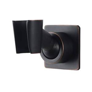 lot 8255 image: Shower Head Holder Adjustable Handheld Shower Head Bracket Adhesive Shower Wall Mount Holder Brass Shower Wand Holder Oil-Rubbed Bronze, Glue Installation - Retail $20