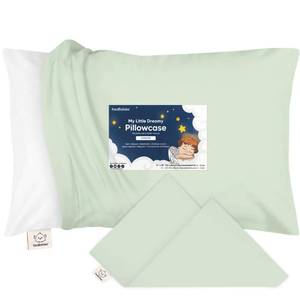 lot 8256 image: KeaBabies Toddler Pillowcase 13x18 - Organic Cotton Toddler Pillowcase for Kids, Boys, Girls, Soft & Durable Cotton Cover for Miniature Sleepy Pillows, Cute Colors, Pillow Sold Separately (Sage) - Retail $12