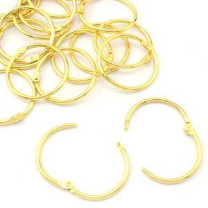 lot 8257 image: Lind Kitchen 20PCS 1.5 inch38mm Golden Loose Leaf Binder Rings, Keychain Key Rings, Binding Ring, Metal Book Rings for School, Home, Office - Retail $10