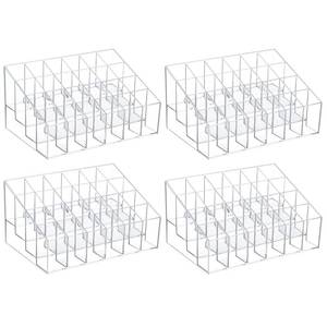 lot 8265 image: Nodaaiie 4 Pack Acrylic Lipstick Holder Organizer, 24 Slot Clear Lip Gloss Holder, Lipstick Display Stand for Lipsticks, Lip Balms, Makeup Brushes & Nail - Retail $18
