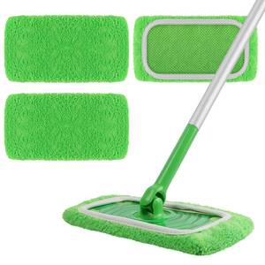 lot 8278 image: AmaVins Reusable 100% Coral Fleece Mop Pads Compatible with Swiffer Sweeper, 3 Pack Wet and Dry Flat mop Cover, Washable Wet Pads Refill for SurfaceHardwood Floor Cleaning (Mop is Not Included) - Retail $5