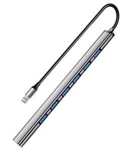 lot 8284 image: USB 3.0 hub, SNLLMZI Aluminium USB 3.0 7 Port Hub Expander,Ultra Slim Portable Data Hub for MacBook, Laptop, PC, Mac Pro, Mac mini, iMac, Surface Pro and More - Retail $5