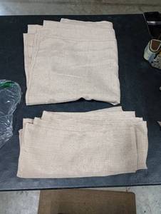 lot 8299 image: Linen Curtain Panels Beige