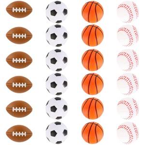lot 8308 image: Hooqict Mini Sports Balls 24 Pack Sports Stress Ball Party Favors for Kids Mini Foam Baseball Football Soccer Basketball Stress Ball Relief Toys Classroom Goodie Bags Stuffers - Retail $10
