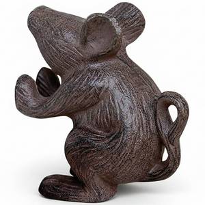 lot 8310 image: Comfify Cast Iron Mouse Door Stop One Vintage Rustic Wedge for Bedroom, Bath, or Entry Rustic silver Finish