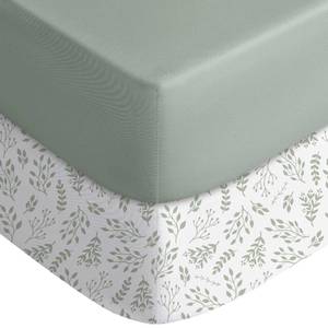 lot 8340 image: Yoofoss Baby Crib Sheets for Boys Girls, Fitted Crib Sheet 2 Pack for Standard Crib and Toddler Mattress, Super Soft Microfiber Baby Sheet 28x52x8in(GreenLeaf) - Retail $10