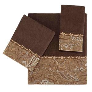 lot 8349 image: Avanti Linens - 3pc Towel Set, Soft & Absorbent Cotton Towels (Bradford Collection, Java) - Retail $65