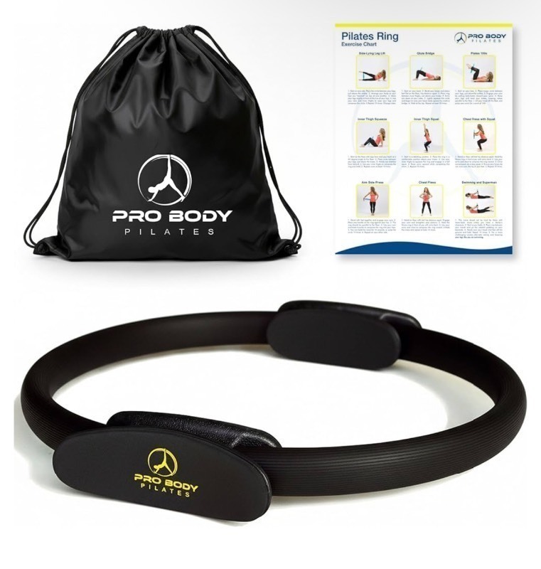 lot 58 image: ProBody Pilates Fitness Circle  14 Inch Pilates Ring for Focusing on Toning Inner Thighs, Arms, and Core