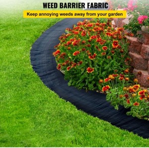lot 46 image: Weed Barrier Landscape Fabric, 3 x 75 FT Heavy Duty Garden Weed Fabric, Woven PP Weed Control Fabric, Driveway Fabric, Geotextile Fabric for Landscaping, Ground Cover, Weed Blocker Weed Mat, Black