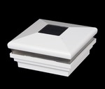 4″ Sq. Neptune Halo Solar Light Post Cap - White - Upgrade Your Deck