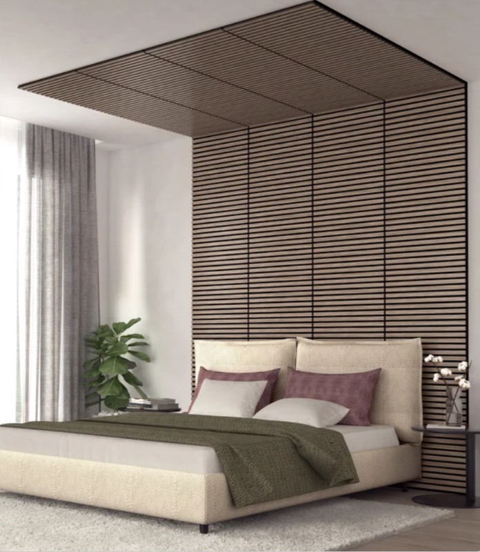 lot 140 image: Pair of 2 Sonolok Sound-Absorbing Slatted Panel Pieces - Sm Blemish on corners