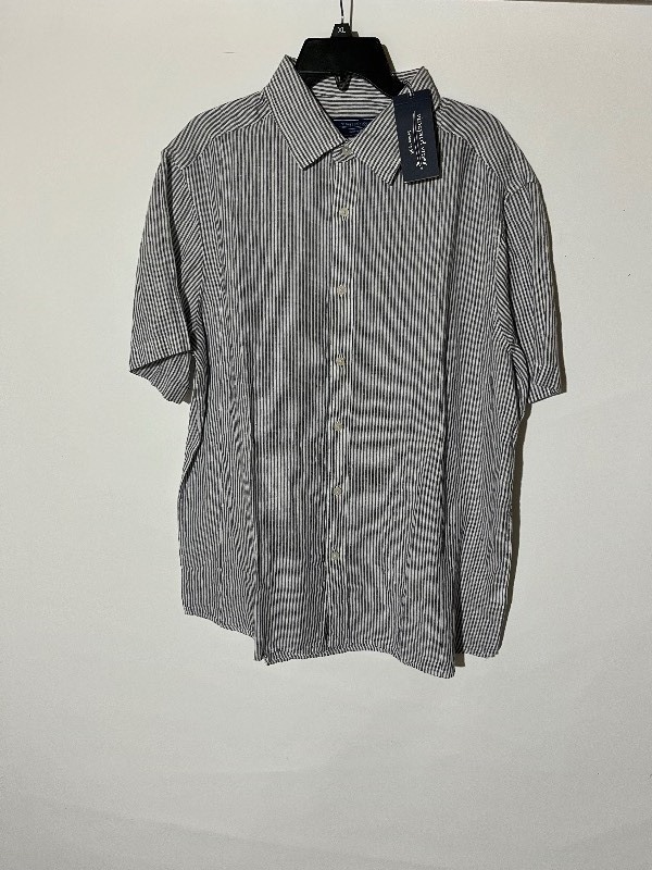 lot 225 image: VineyardVines STRIPE LINEN SS SHIRT NAUTICAL NAVY STP - Large